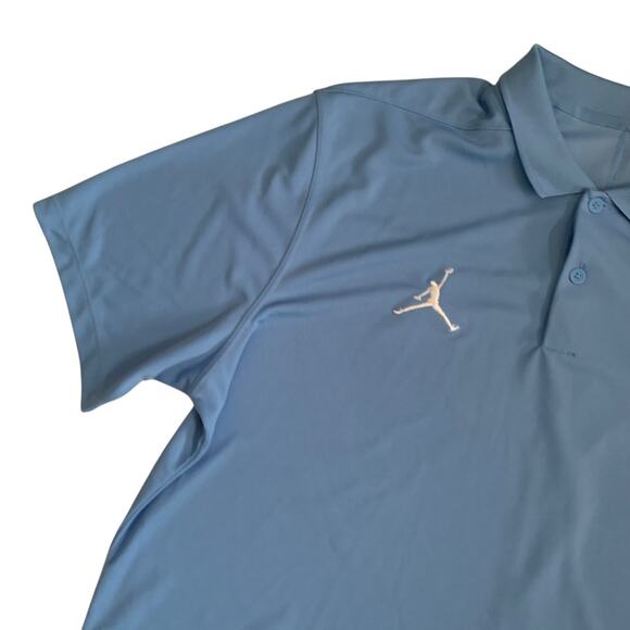 Nike Dri Fit Men's Size L Jordan UNC North Carolina Tar Heels Blue Polo Shirt - Picture 9 of 12